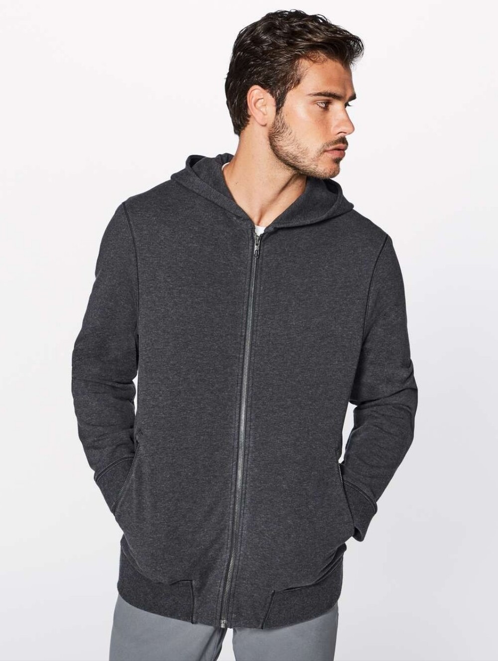 Men's Lululemon Charcoal Zip-Up Hoodie Sweater